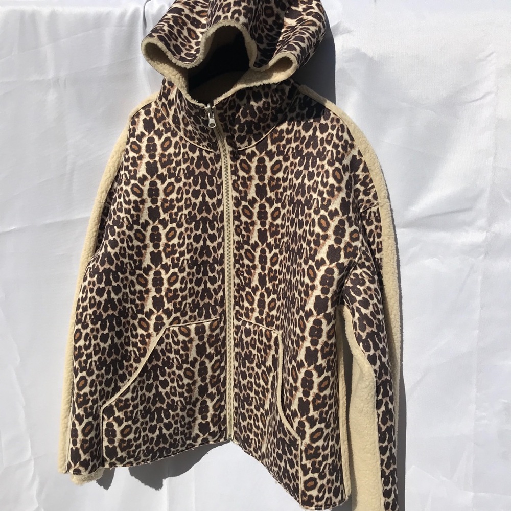 Reversible Animal Print Teddy/ Sherpa Jacket